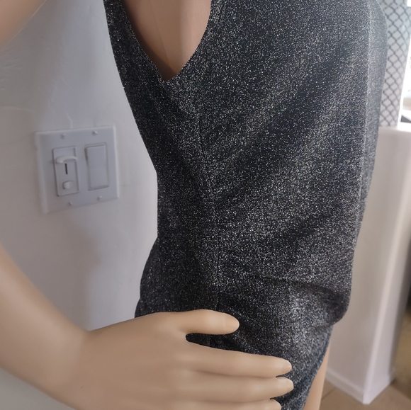 Rebecca Minkoff Silver shimmer metallic top NEW sz Medium - Picture 6 of 7